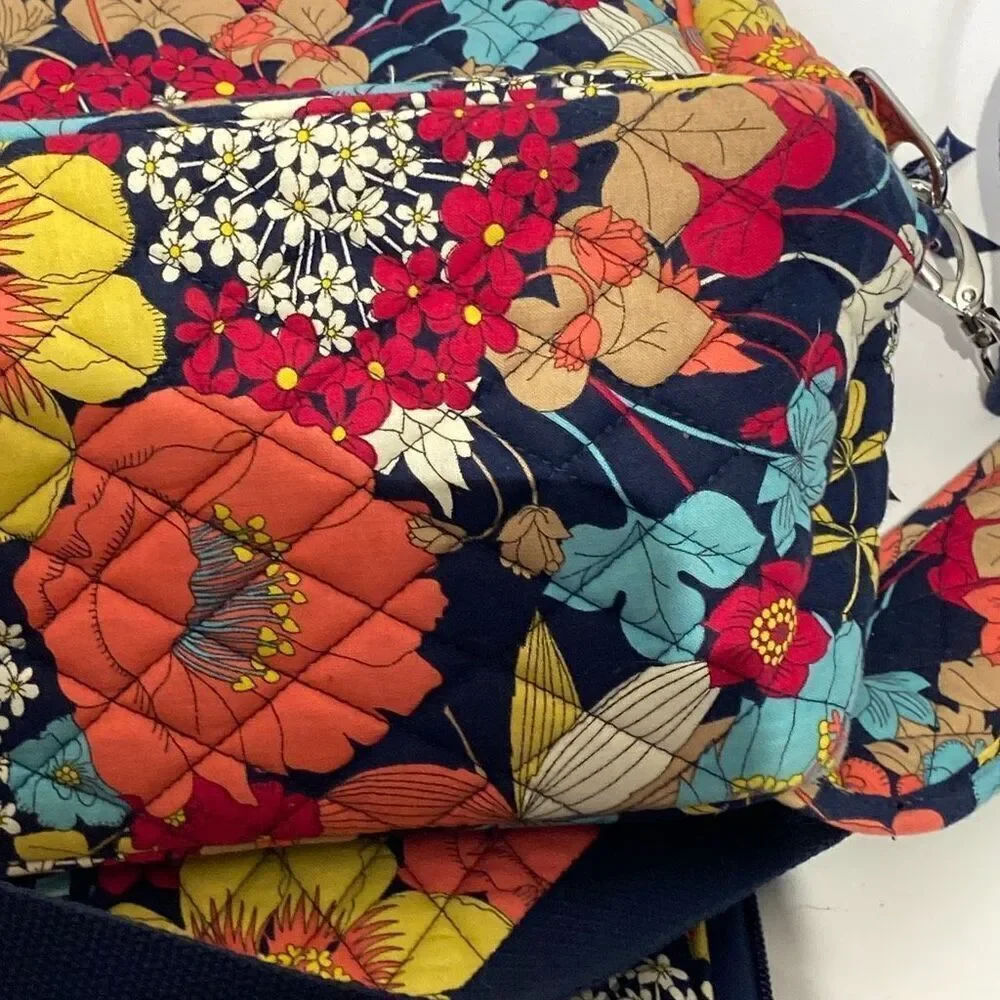 Vera Bradley Sun Valley Quilted Floral Laptop Bag & Tech Sleeve Set Navy Multi